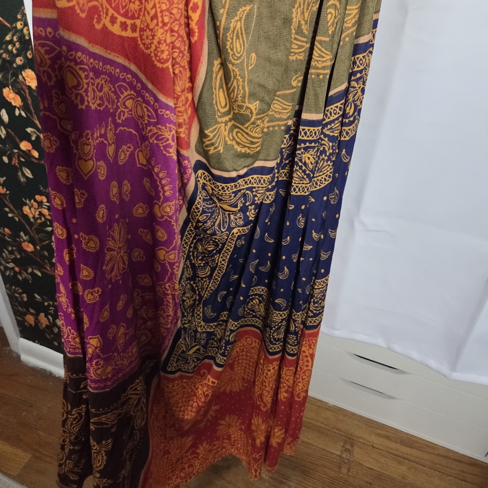 NWT FARM Rio Bandana Dream Multicolor Cut Out Maxi Dress Long Sleeve L $265 - Picture 8 of 12